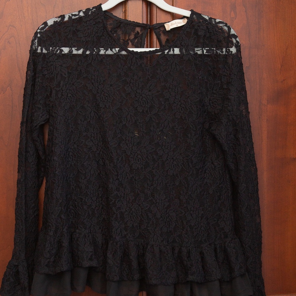 Altar'd State Black Lace Top